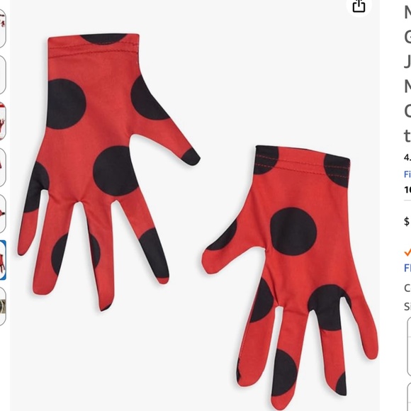Miraculous Ladybug 4T Girls Cosplay Jumpsuit Gloves and Mask 3 Piece Costume Set - Picture 6 of 8